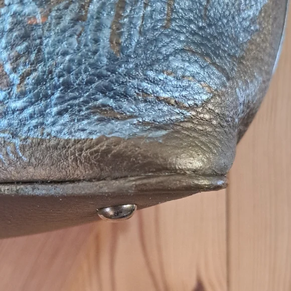 Hand Painted Women's Tote Bag Satchel Eagle & Floral Artwork Purse Shoulder Bag - Picture 7 of 16